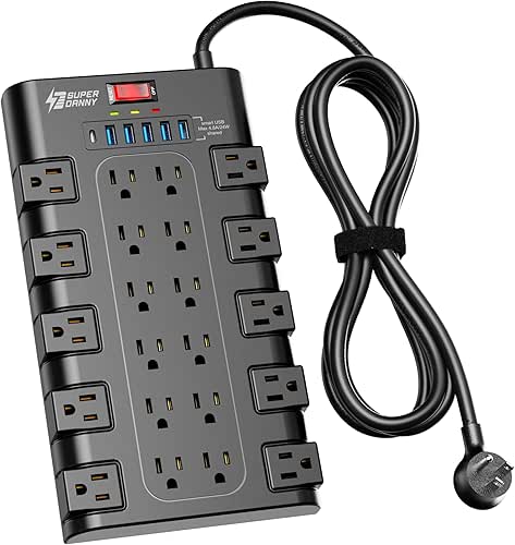 Power Strip, SUPERDANNY Surge Protector with 22 AC Outlets and