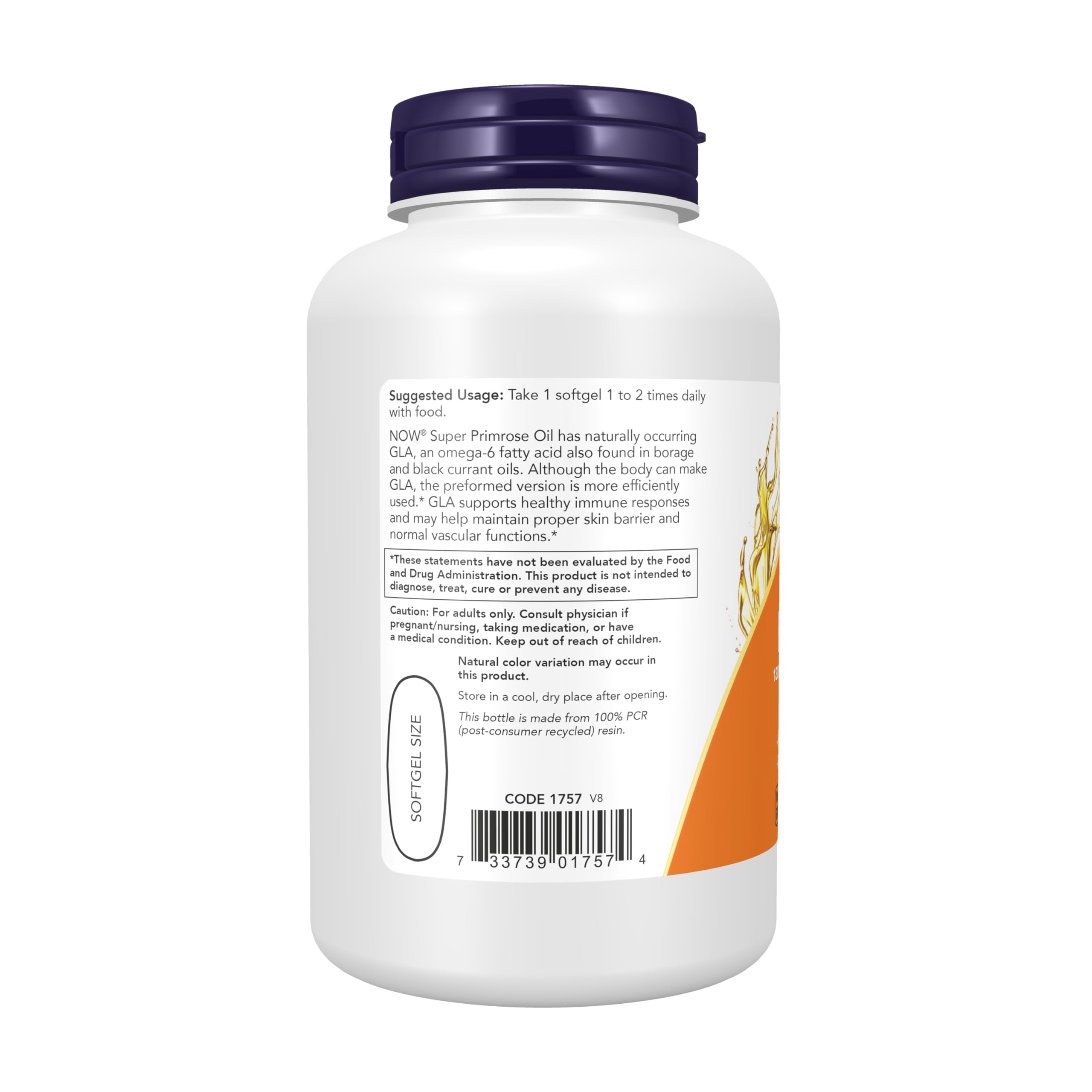NOW Supplements, Super Primrose 1300 mg with GLA, 120 Softgels — Amazon image 3