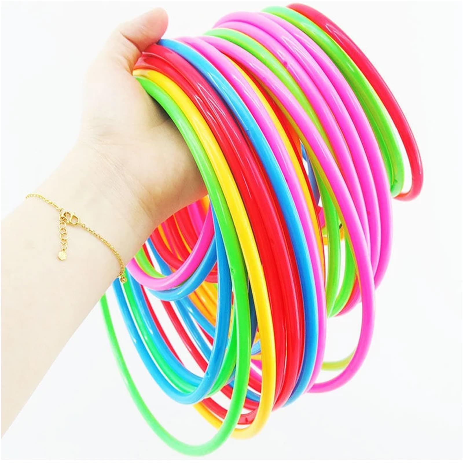 Anillos De Agilidad 10 Anillos de plástico Multicolor for lanzar Aros, Practicar Velocidad, Agilidad y Juegos de Carnaval en el Patio de recreo.(10PCS Size 30CM)