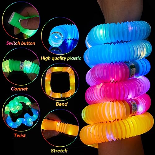 Miniatura 4 de 12 varillas luminosas con luz  tubos LED para reventar, suministros de fiesta que brillan en la oscuridad, juguetes sensoriales, recuerdos de fiesta