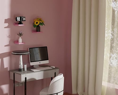 Miniatura 6 de Estantes flotantes pequeños, mini estantes colgantes, estante de pared de 5 pulgadas para baño, sala de estar, dormitorio, paquete de 3, con 2 tipos