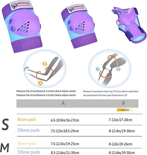 Miniatura 7 de SOHOUR HOME Juego de rodilleras para niñosjóvenes, coderas, muñequeras, equipo de protección para patines infantiles, patinaje en línea, ciclismo,