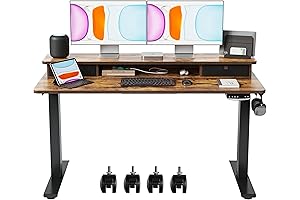 BANTI Electric Standing Desk with Double Drawers: Enhance Your Workspace with Ample Storage and Flexibility