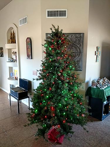 Miniatura 3 de YEGUO Paquete de 8 luces solares rojas y verdes para exteriores, impermeables, cada cadena de 100 luces LED solares de 33 pies, 8 modos de luces