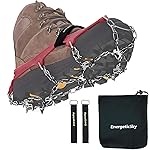 Upgraded Version of Walk Traction Ice Cleat Spikes Crampons,True Stainless Steel Spikes and Durable Silicone,Boots for Hiking On Ice & Snow Ground,Mountian.