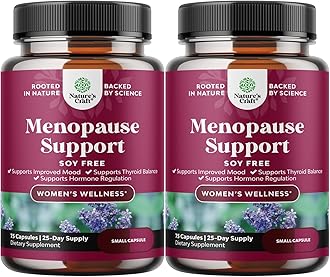 Soy Free Menopause Supplement for Women - Herbal Menopause Support for Night Sweats Hot Flashes Mood Support and Hormone Balance for Women with Black Cohosh & Vitex Chaste Berry - Mini Caps - 2 Pack
