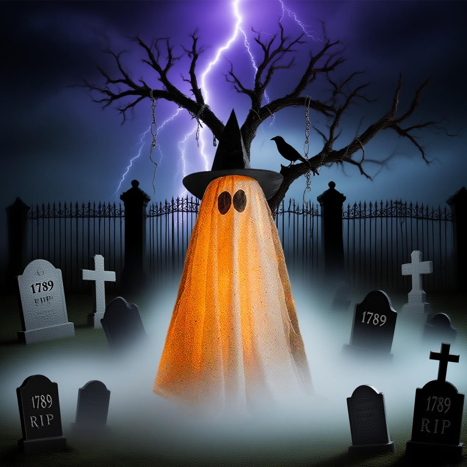 Generisch Gioielli | Decorazione di Halloween per esterni con effetto luminoso, personaggi inquietanti per interni, giardino, casa, camera da letto, dormitorio per studenti, casa festiva