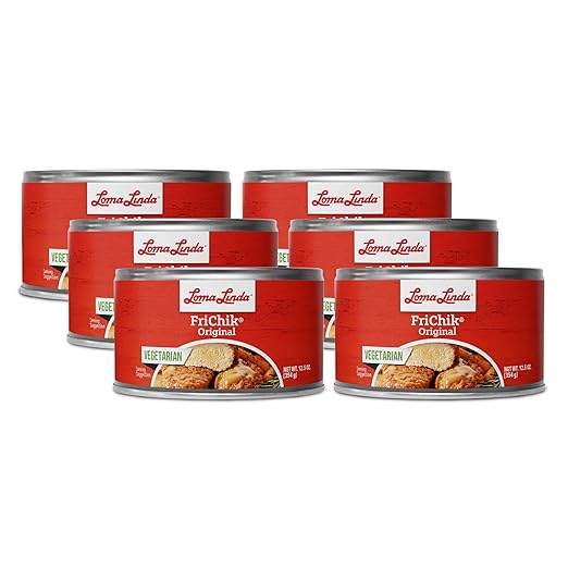 Loma Linda FriChik Original - Plant-Based Chicken Substitute, 6 Pack of 12.5 oz Cans – Non-GMO, Vegetarian, High-Protein Meat Alternative