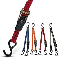 Vista 4 de Cajun Tie Downs - Correa de trinquete de amarre de 3 puntos para moto acuática, Sea Doo y Wave Runner (8 pies, negro)