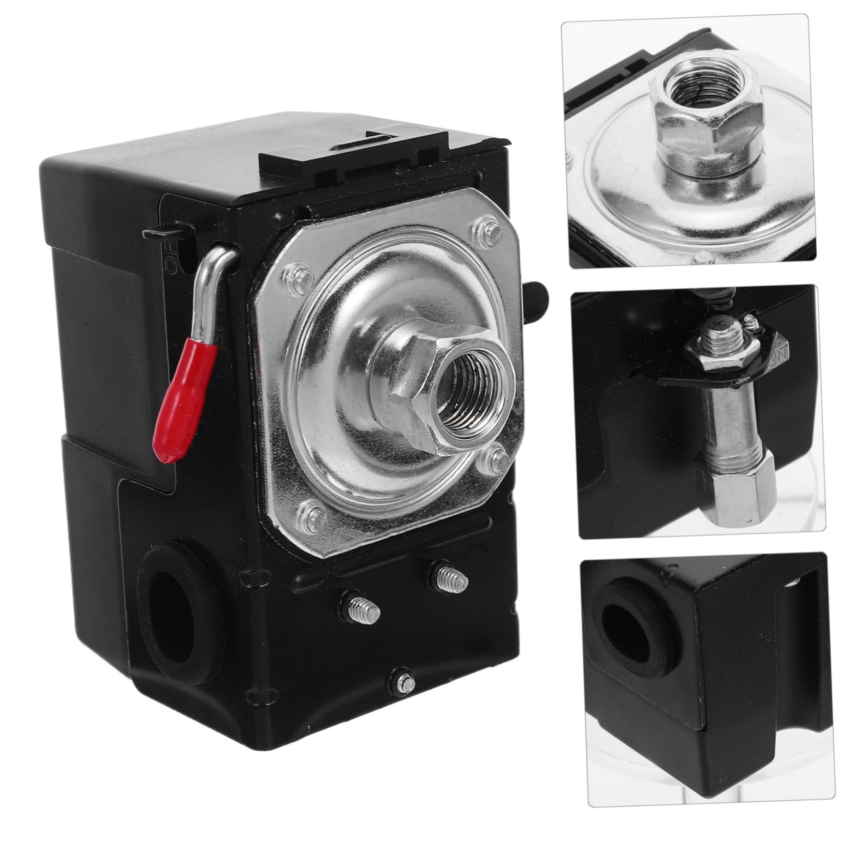 TEHAUX 5 Pièces Commutateur de Pression pour Compresseur Air Poignée Horizontale Réglage Automatique Pression pour Usage Industriel Installation Compacte et Sortie Stable