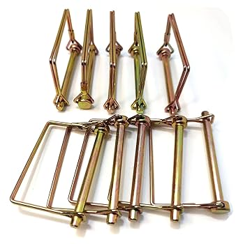 10 Pack Wire Lock Pin, 3/8 Inch Heavy Duty Safety Coupler Pin Shaft Locking Pin For Farm Trailers Wagons Lawn Garden