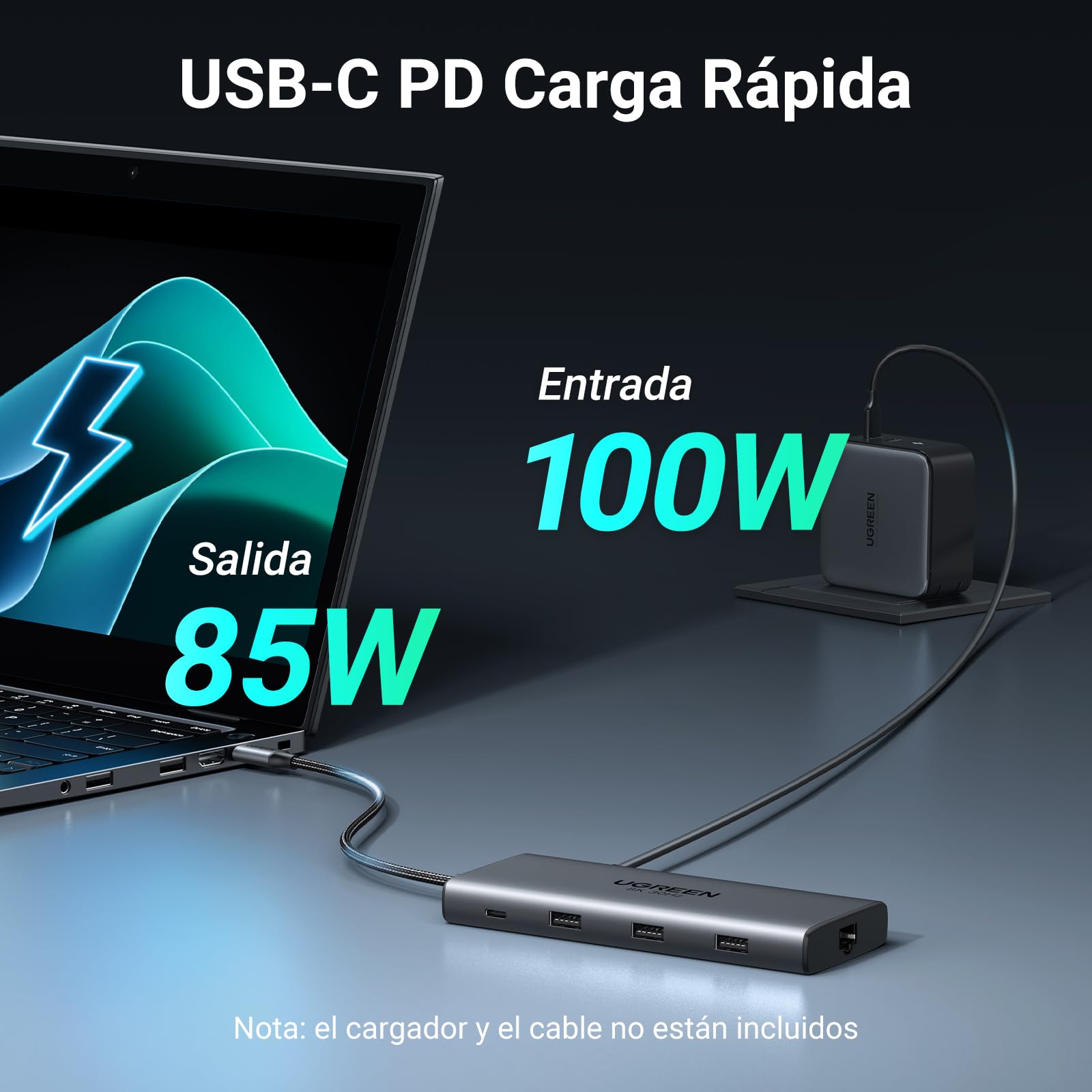 UGREEN Revodok Pro 210 Docking Station USB C 10 En 1 Doble HDMI 8K30Hz 4K60Hz Hub Adaptador Tipo C a Ethernet RJ45 Gigabit PD 100W Lector Tarjeta SD TF Compatible con MacBook Pro Air M4 M3 M2 M1