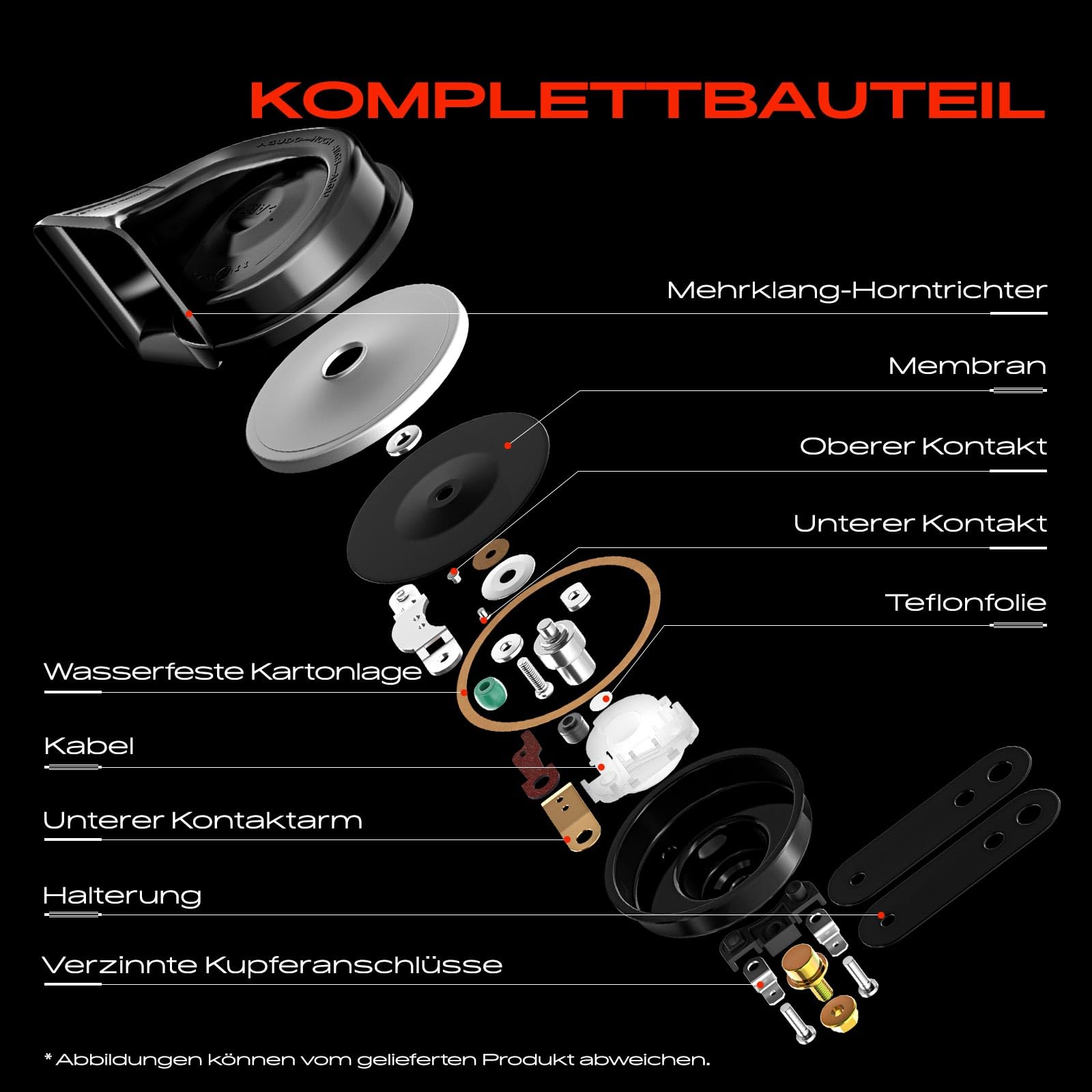 Frankberg Sygnał dźwiękowy klaksonu kompatybilny z d Edge K.u.g.a Mondeo M.u.s.t.a.n.g Focus Fiesta MaverickCaptiva Spark Aveo Trax Snail Horn w/one Wire Connector One Piece