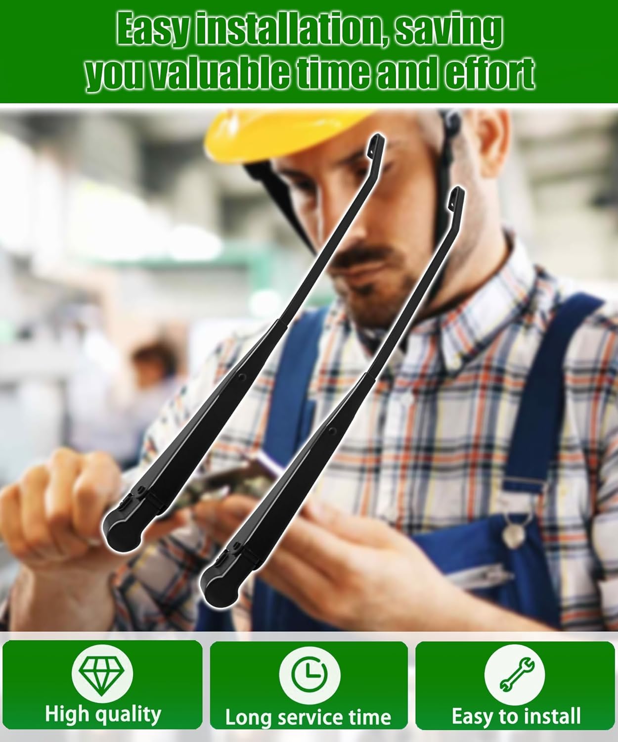 1 Pair Front Windshield Wiper Arm Replacement Kit Compatible With 91-99 Ford Bronco F150/F250/F350/F450, Left and Right Wiper Arm Replace 42631 F1TZ17526AA F4TZ17526A