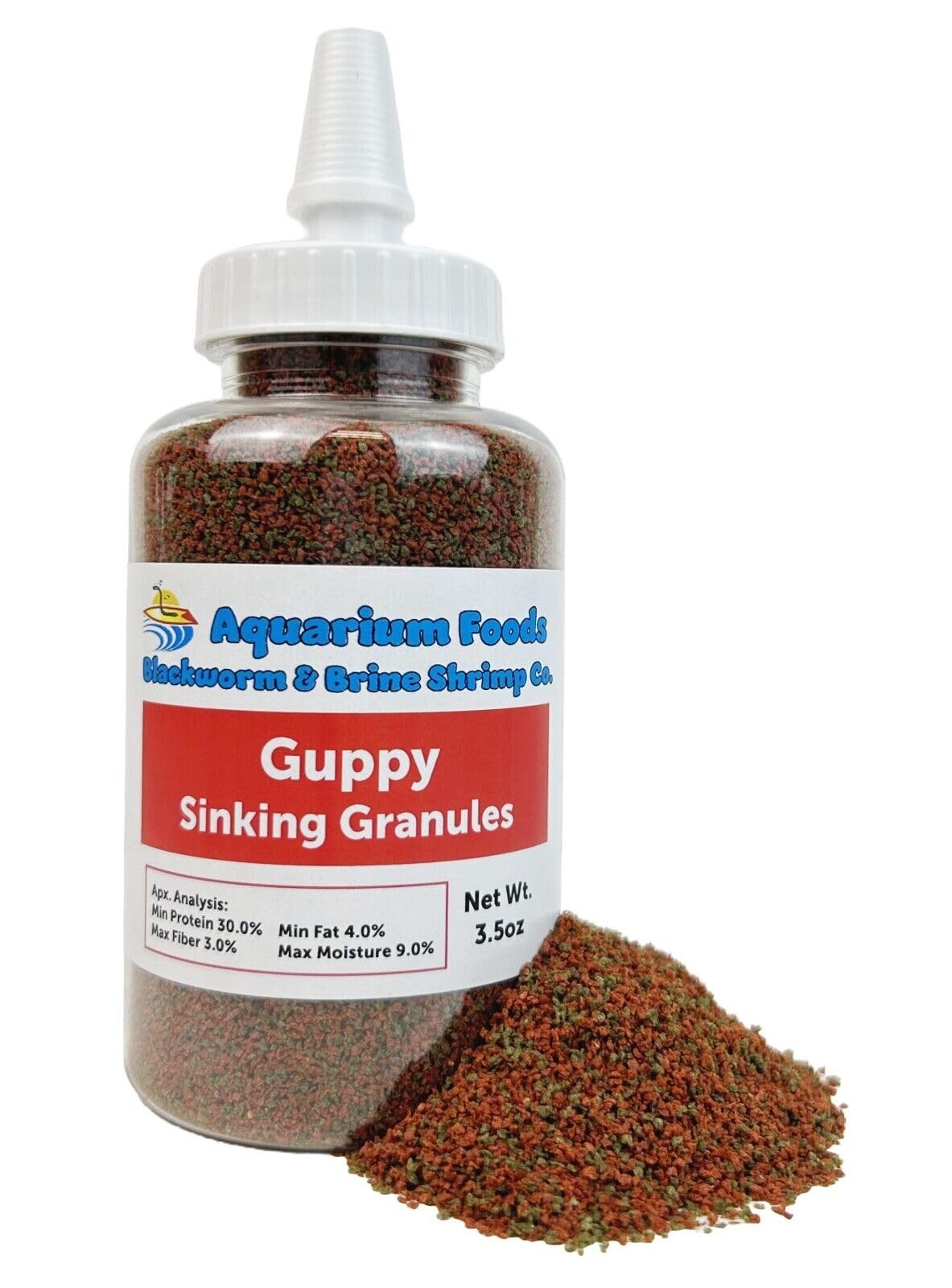 Aquatic Foods Inc. Guppy Sinking Granules Fish Food for Guppies, Endlers, Mollies, Platies, Swordtails, Groumis, Tetras, Catfish, Cichlids, All