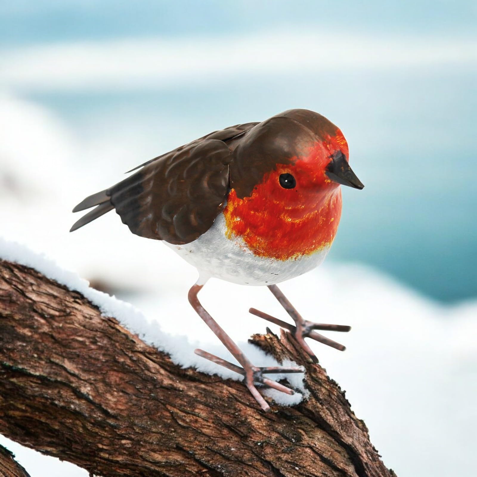 Epsom Door Handle Large Metal Robin (13cm x 6cm x 16cm) – Decorative Handcrafted Metal Bird Ornament for Garden, Patio & Home Décor – Weather-Resistant Robin Sculpture for Indoor & Outdoor Use