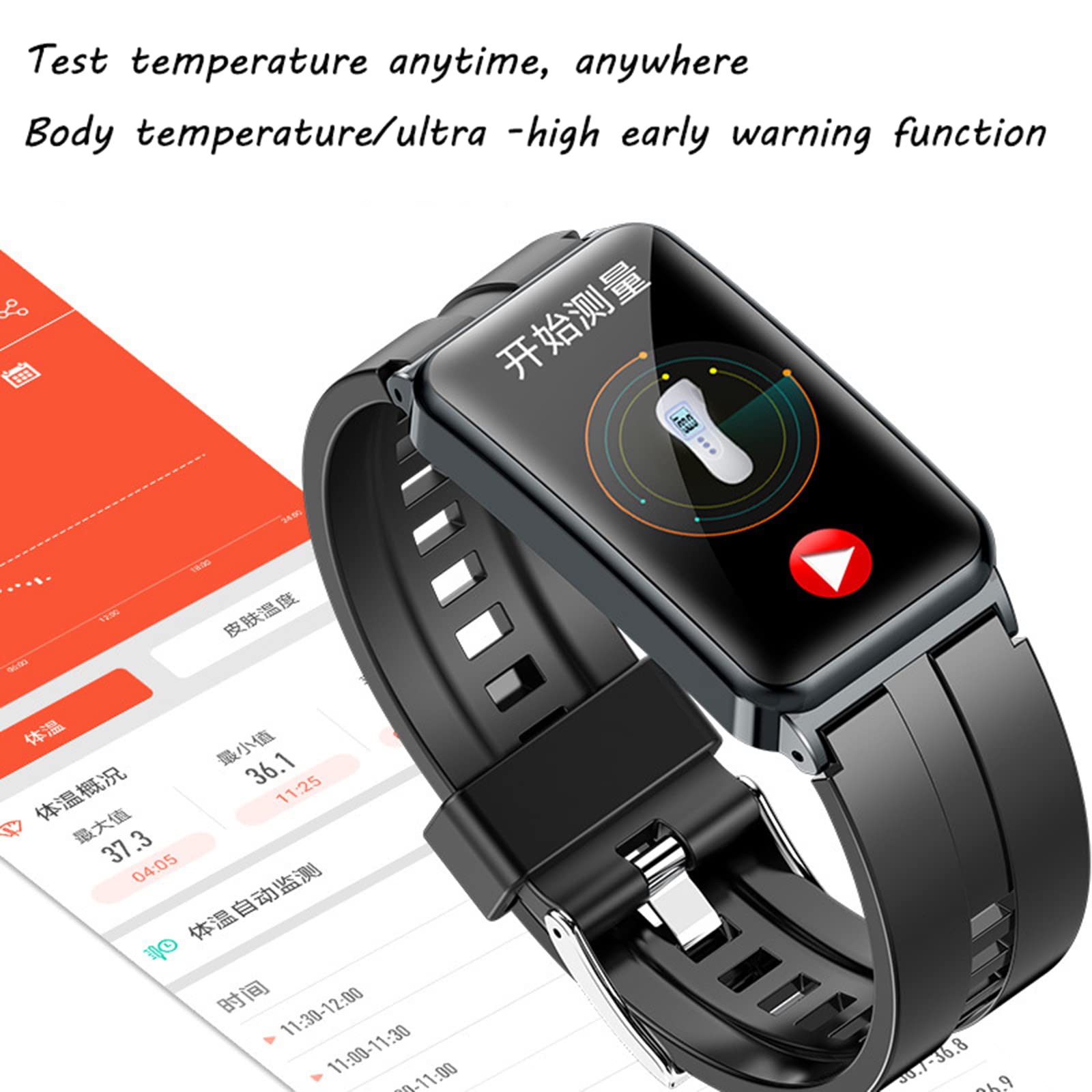 EP01 Smartwatch EKG PPG HRV Health Smart Watch z kaloriami, temperaturą GPS, robienie zdjęć (różowy)