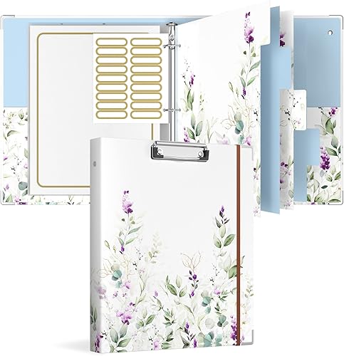 Rouidr Carpeta de 3 anillos con portapapeles, organizador de carpetas de 1 pulgada, carpetas tamaño carta de 8.5 x 11 pulgadas con pestañas