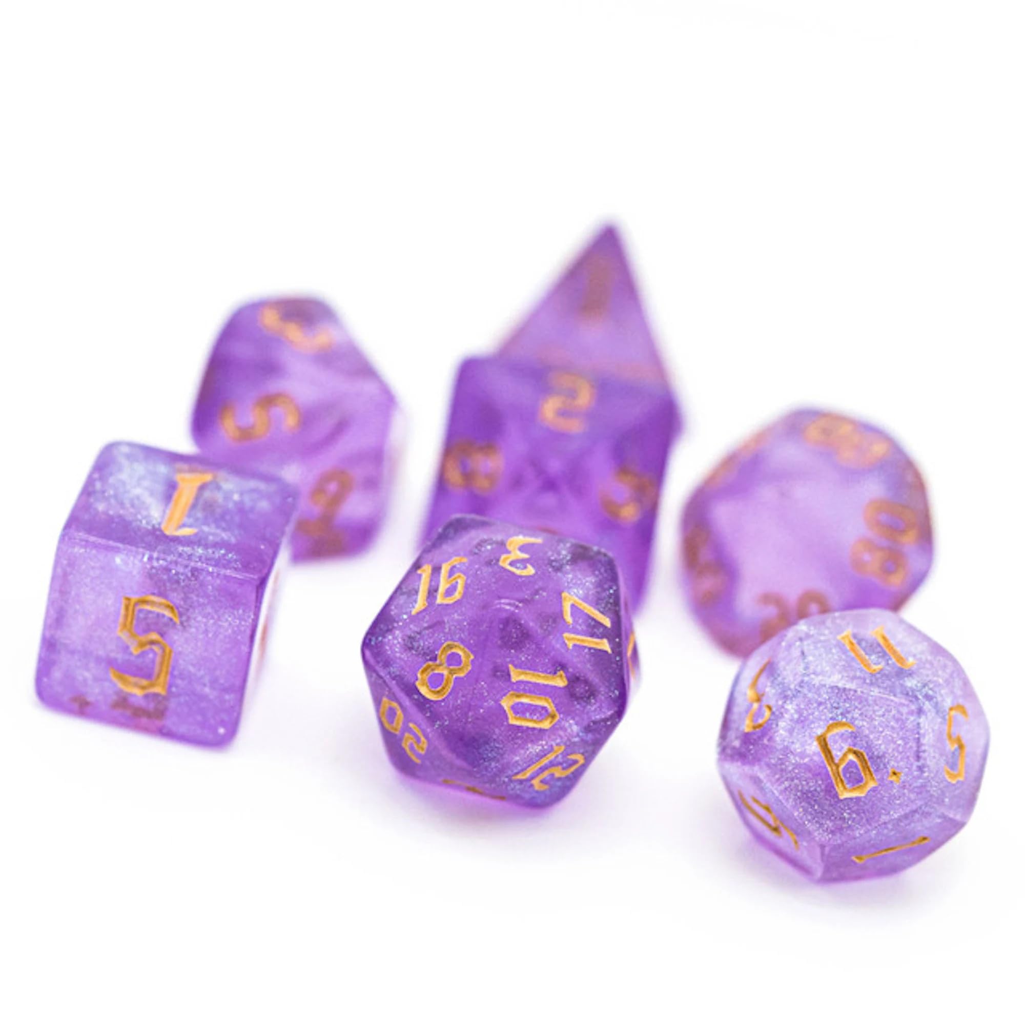 Feywild Whisper Dice Set - Lilac & Lavender Polyhedral Glitter Dice for Tabletop RPGs & Role-Playing Games - Image 3