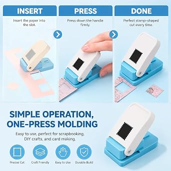 Square Paper Craft Punch, Portable Scrapbooking Squares Stamp Puncher, Diy Handicraft Postage Stamps Tools, Corner Cutter Tool For Sorting Files, Cardboard/Corrugated Paper/Aluminum Sheet/Copper Sheet