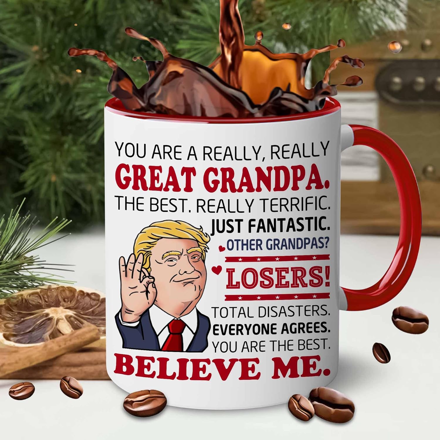 BECHUSKY Fathers Day Gift For Grandpa - Grandpa Gifts - Grandpas Gift From Grandson, Granddaughter - Best Grandpas Ever Mug - Fathers Day, Birthday Gifts For Grandfather - Grandfather Coffee Mug