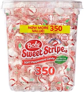 Sweet Stripes Soft Peppermint Candy, 350 Count, 61.73 Ounces (New Version)