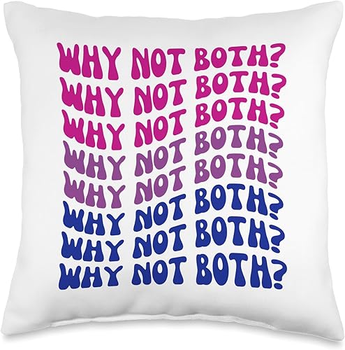 Bisexuality Pride Why Not Both Bisexual Flag Bi LGBT Ally - Almohada (16 x 16 pulgadas), multicolor