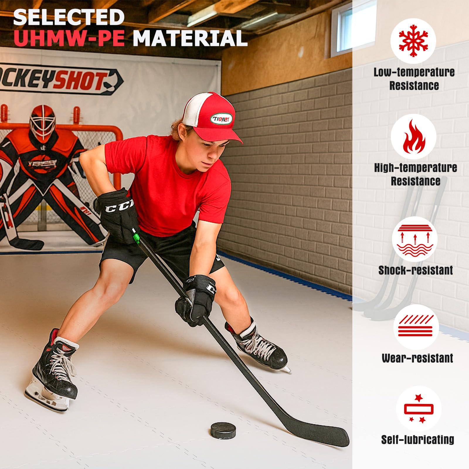LIFEZEAL 10 Stück Eishockeytrainingsmatten
