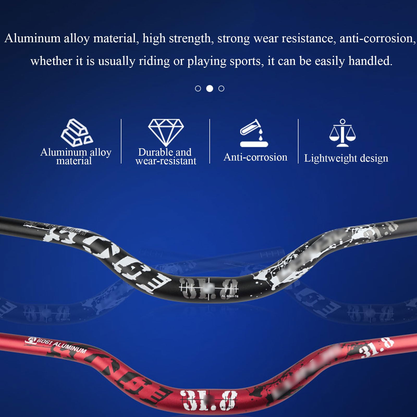 Guidon de vélo, rehausseurs de Guidon, Guidon de vélo, Guidon Ergonomique 31,8 mm x 720 mm, élévation 90 mm for Descente Tout-Terrain, Descente en Montagne, Escalade de Rue,(Red)
