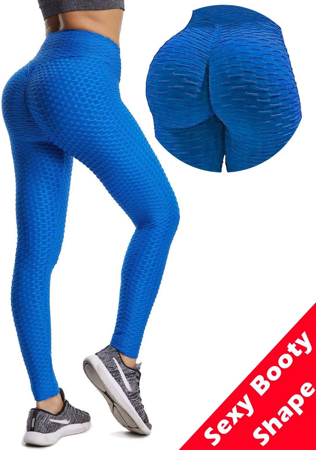 Msicyness Butt Lift Yoga Pants Hight Waist Workout Booty Leggings Bubble Textured Scrunch Tights