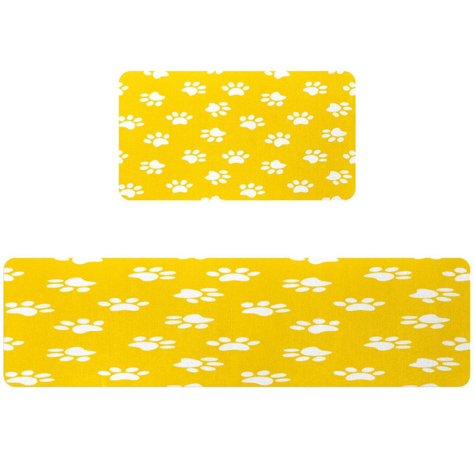 Alfombrillas de cocina antideslizantes lavables con diseño de patas de animales para pasillo