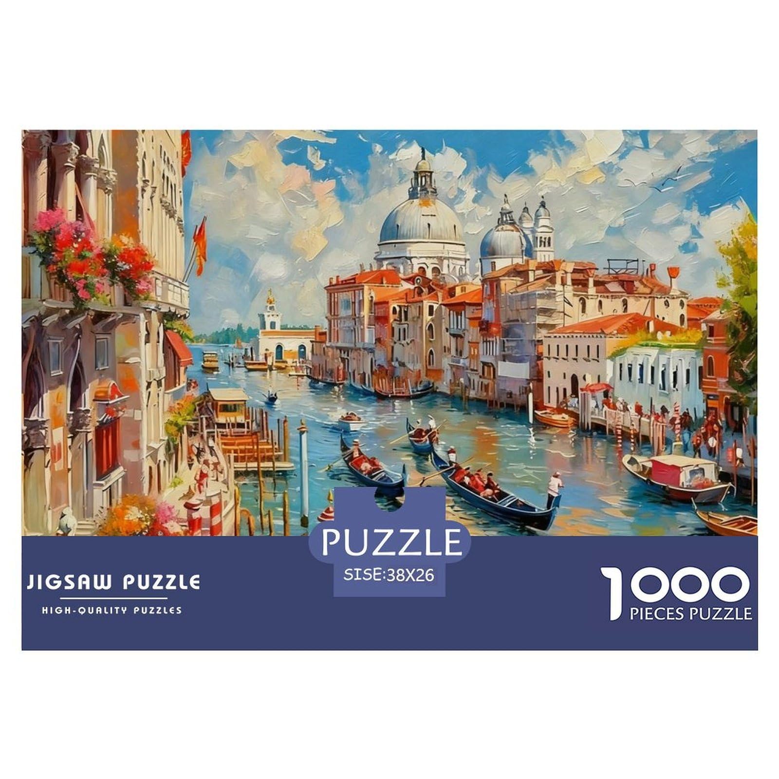 Jigsaw Puzzle 1000 Pieces Venice Canals Puzzles 38x26cm/1000pcs Gift For Kids Challenging Creative Educational Games DIY Cardboard