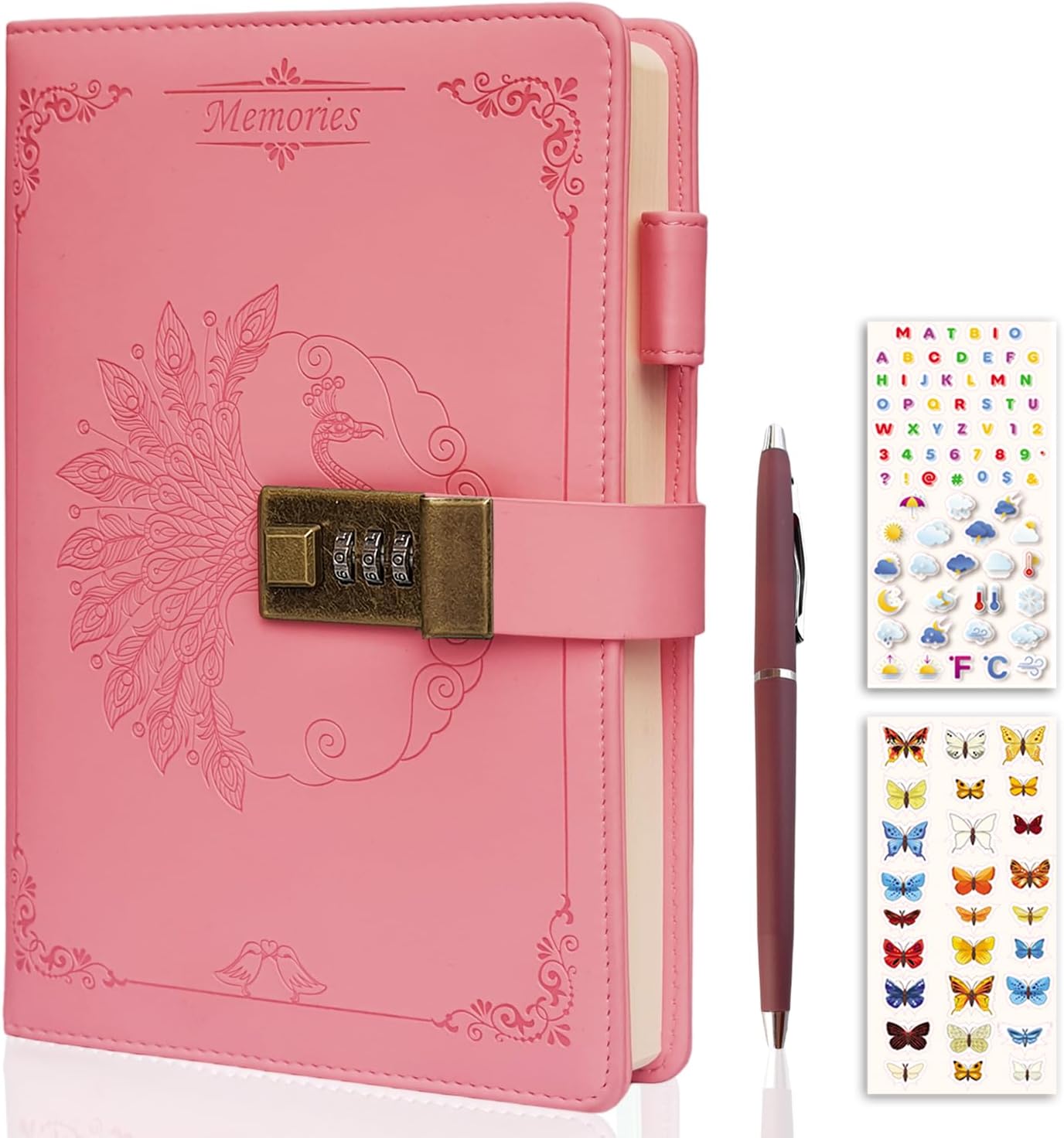 MATBIO Diary With Lock for Women & Adults, A5 Refillable