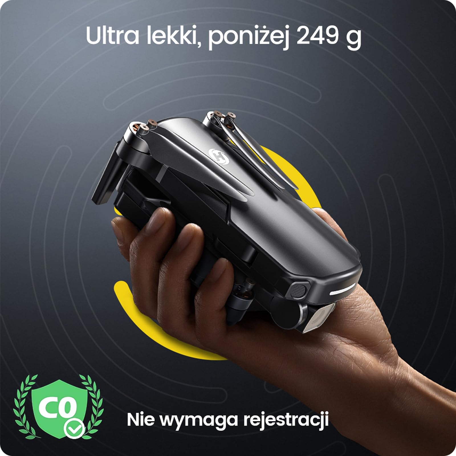 Holy Stone HS360S Dron GPS z Kamerą 4K dla Początkujących, FPV Składany Kwadrokopter z Transmisją HD 5G na 3 km, Silnik Bezszczotkowy, Tryb Śledzenia, Inteligentny Powrót, <249 g