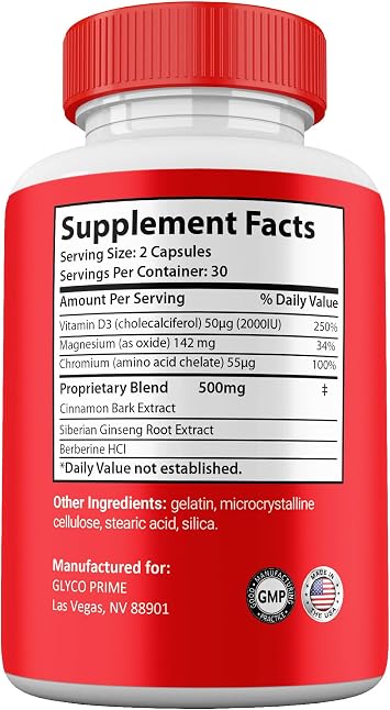 (2 Pack) Glyco Prime Capsules, Maximum Strength All Natural Official Premium Formula, GlycoPrime Supplement Pills