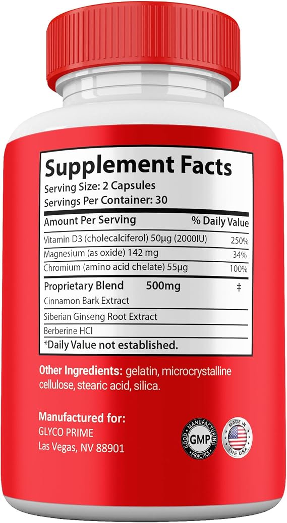 (2 Pack) Glyco Prime Capsules, Maximum Strength All Natural Official Premium Formula, GlycoPrime Supplement Pills