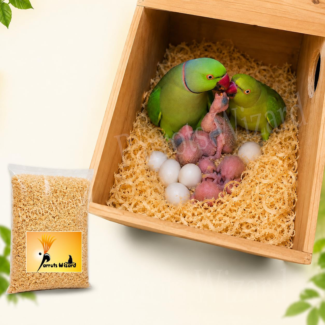 Ultra Soft Pine Wood Shavings for Bird Breeding Box, 99.9% Natural Low Dust Nesting Bedding for Ringneck Lovebird Cockatiels 1 kg | Nesting Bedding for Ringneck Lovebird Cockatiels etc-image-14
