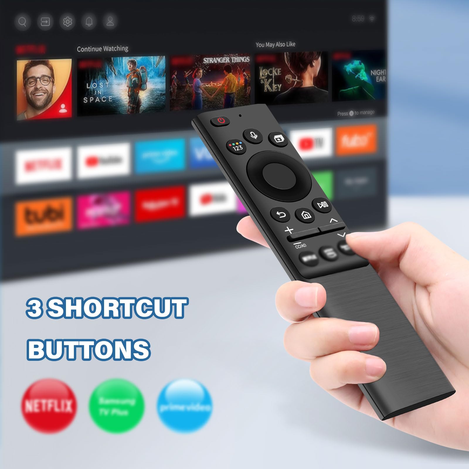 BN59-01357B Telecomando di ricambio per Samsung TV Samsung, Telecomando Vocale di Ricarica Solare per Samsung Smart TV, per Samsung 2021-2022 Smart TV