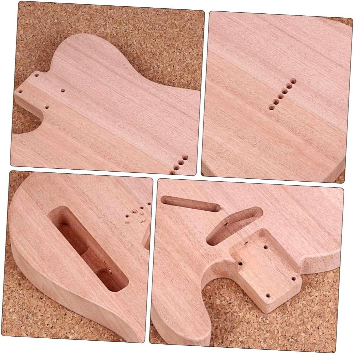 Generic Unfinished Tl Style Electric Guitar Body Blank Wooden Barrel DIY Replacement Part with Pre-drilled Neck and Wire Path for Guitar Beginners and Enthusiasts
