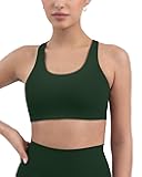 Racerback Supportive Sports Bras for Women - High Support Scoop Neck Gym Workout Bra Removable Pads - HiPerform