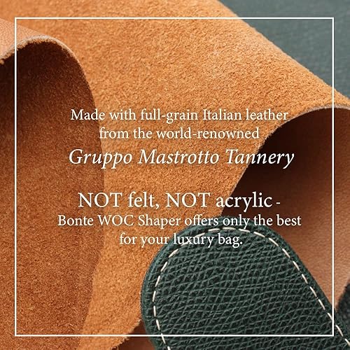 Miniatura 2 de Bonte WOC - Moldeador con alas, base de cuero italiano, protector e inserto para cartera en bolsas de cadena, cuero italiano de grano completo