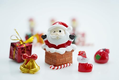 Miniatura 5 de Kit de Navidad de casa de muñecas a escala 112, decoración de escenas pequeñas, muérdago de pino, corona de Navidad, muñeco de nieve en miniatura,