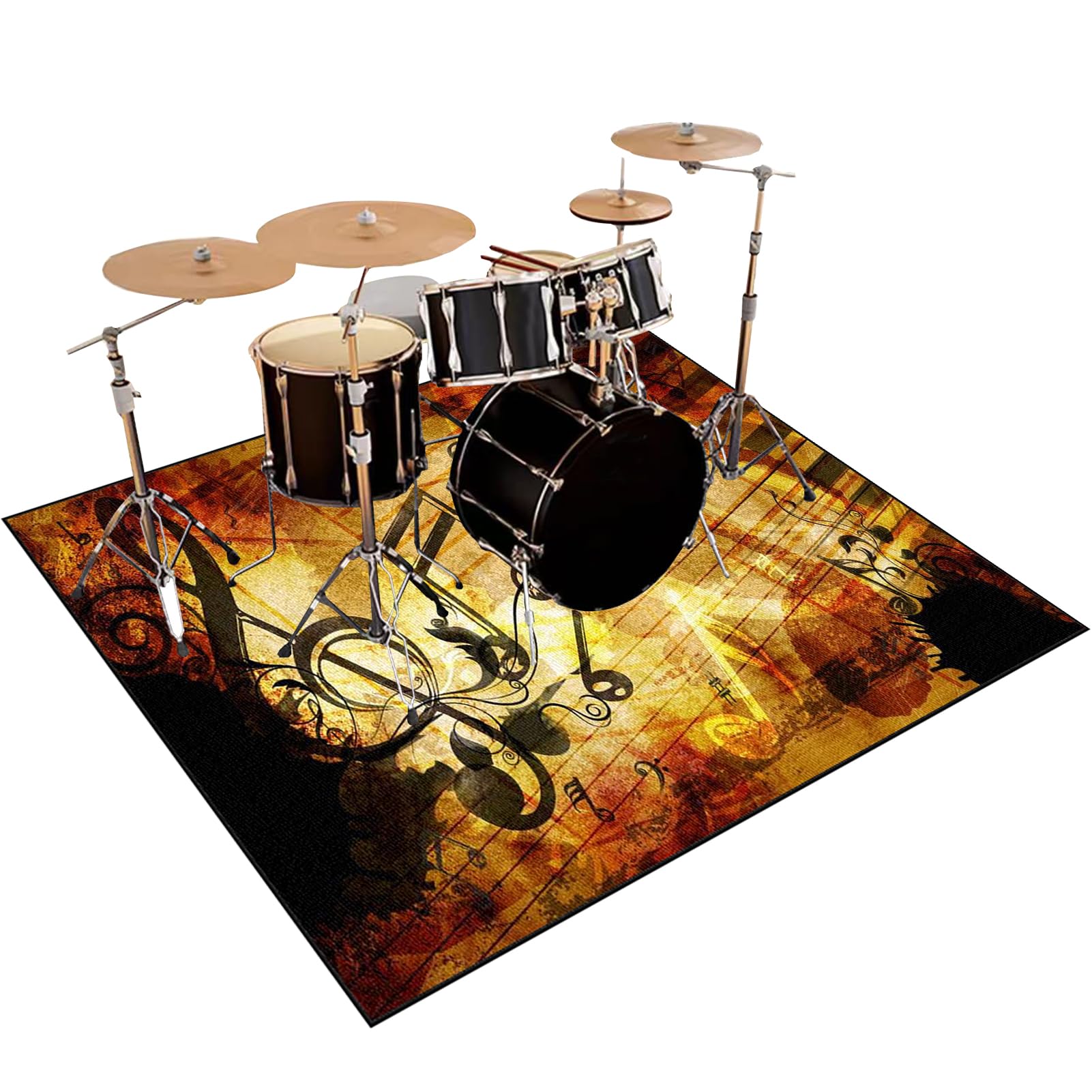 Schlagzeug Teppich E Drum mit Schallschutz, Drum Rug rutschfeste Schlagzeugteppich Trommelmatte Schallschutz Teppiche Antivibrationsmatte für Studio,Wohnung Musikinstrumente Bodenmatte 180 x 160 cm