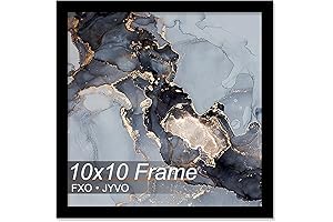 10 x 10 Black Picture Frame for Wall, Display Picture Poster Photo....