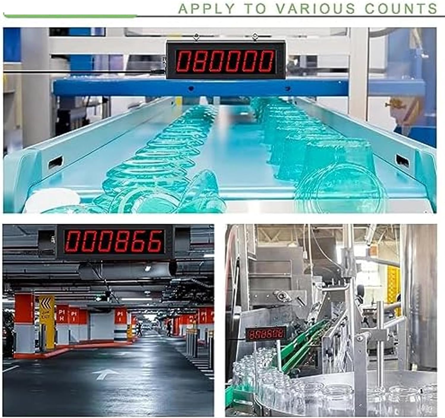 Digital Counter with LED Display, 6-Digit Precision for Accurate Counting on Conveyor Belts, Production Lines(