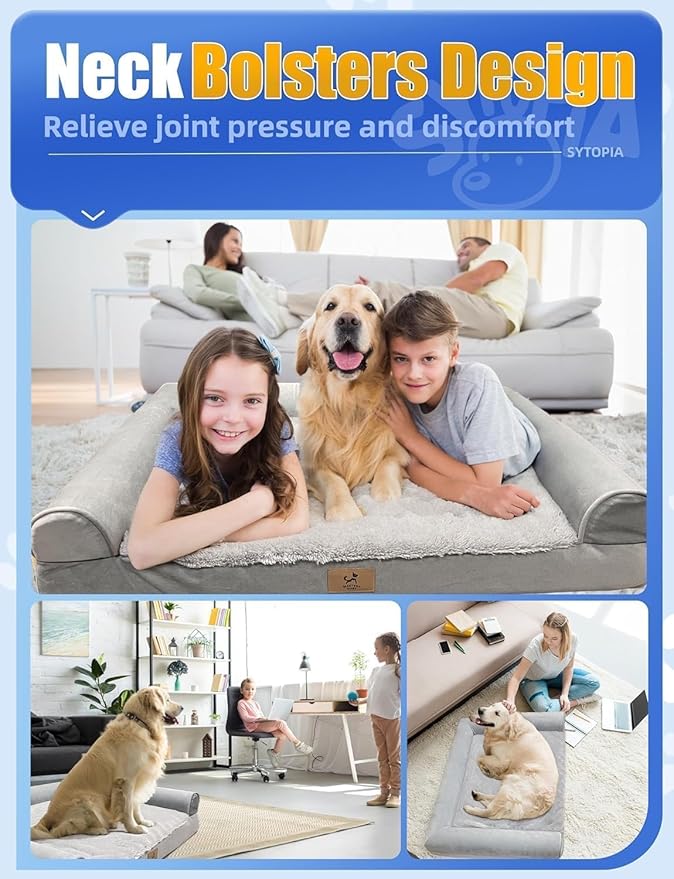 Cama para Perro Grande 107x76 cm Ortopédica Lavable miniatura 6