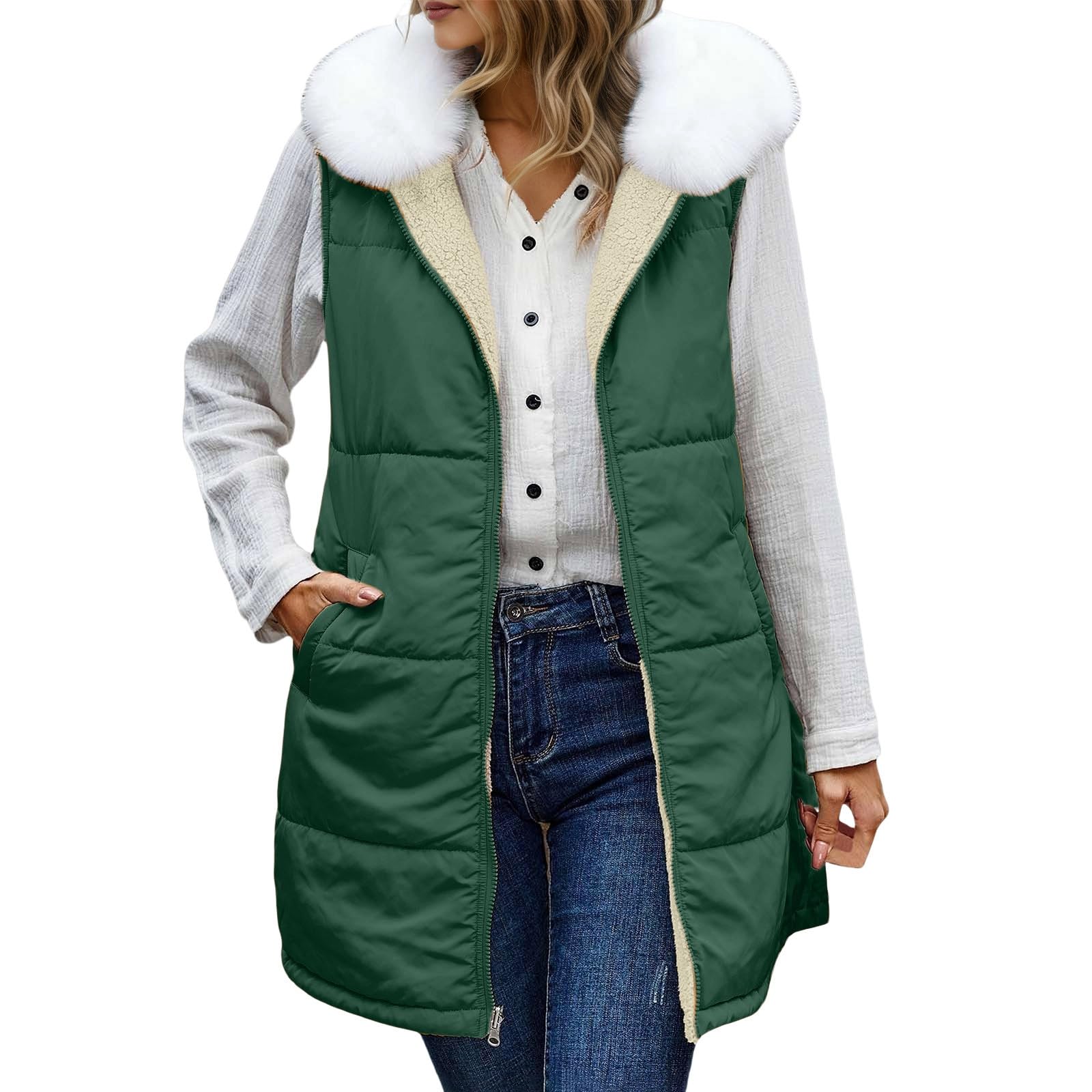 Chaqueta Mujer Abrigo Entretiempo Invierno Cazadora Plumiferos，Chaqueta larga impermeable y cortavientos para mujer con capucha desmontable sintética abrigada y aislante ideal invierno