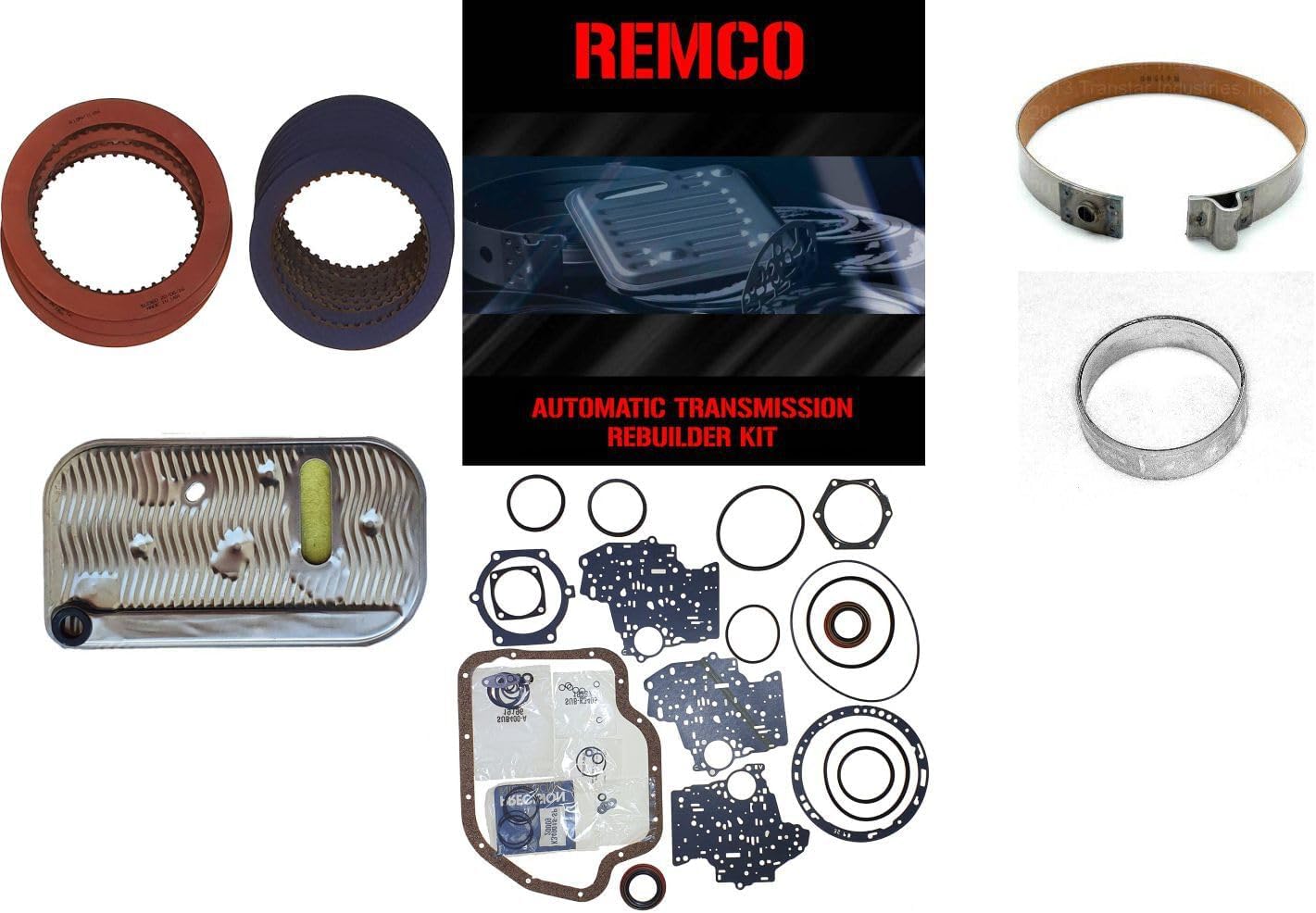 TH400 [ 3L80 ] [65-UP] Automatic Transmission Rebuild Kit-Full Overhaul with Clutches Front Band Pump Bushing & Filter