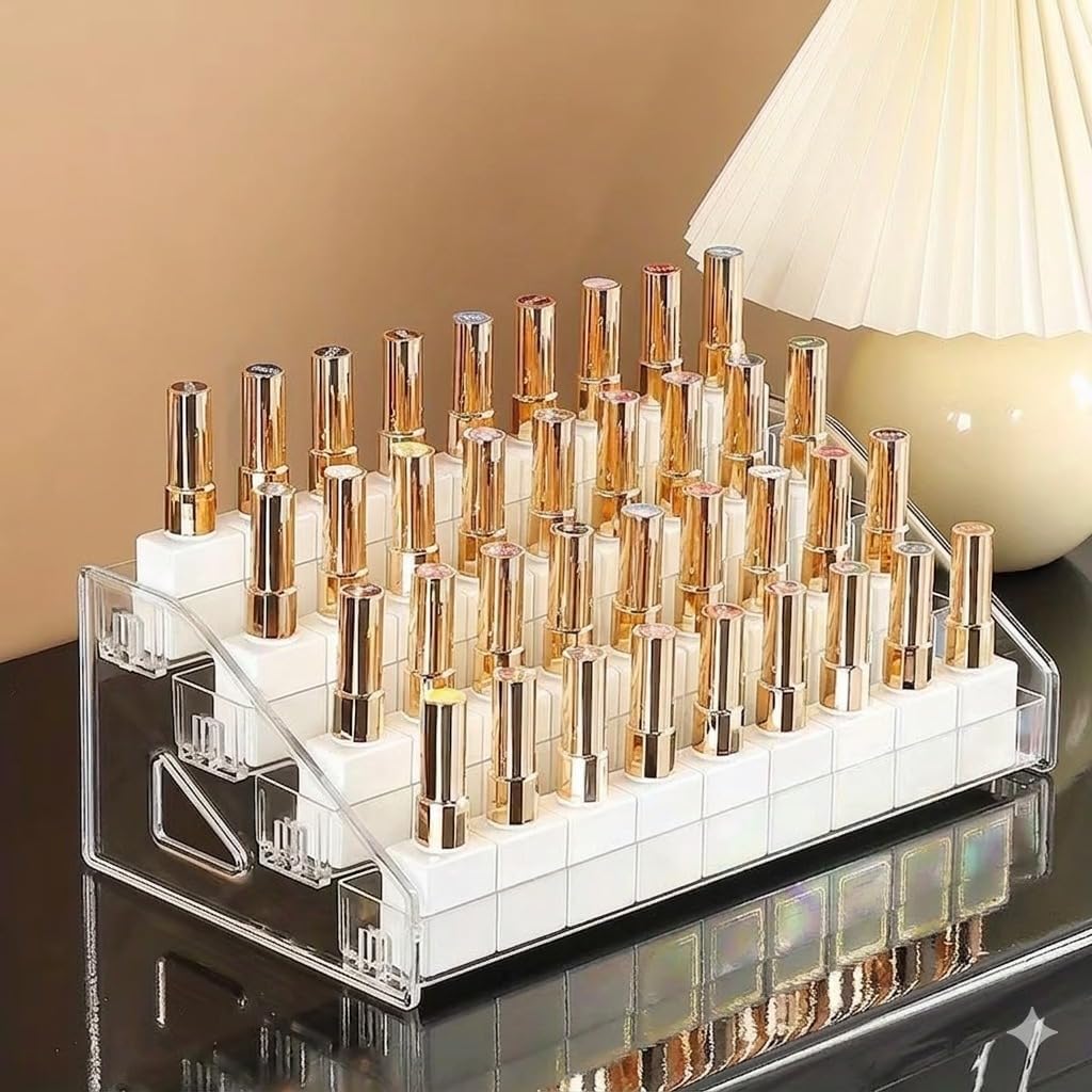 4 Layer Clear Nail Polish Storage Rack, Acrylic Nail Polish Storage Organizer Display,Multipurpose Cosmetic Stand For Lipstick, Nail Paint And Essential Oil (Pack Of 1) (Nail Paint Display)-image-16