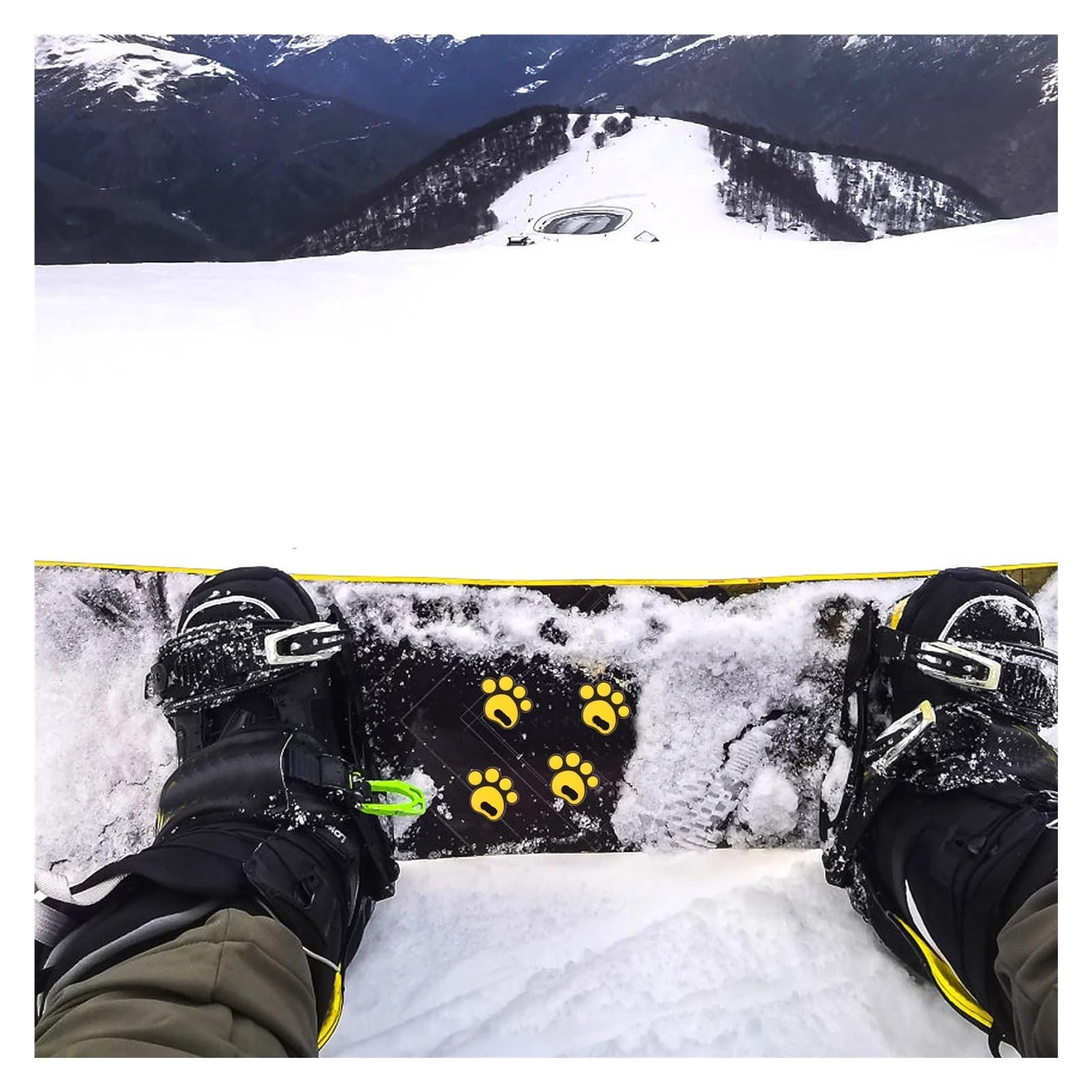 Coussinets pour Planche à Neige Lot de 4 Autocollants antidérapants en Silicone for Snowboard, Coussins adhésifs, pièces Rechange for, Accessoires